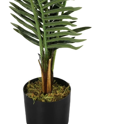Artificial Plant, 47" Tall, Palm Tree, Indoor, Faux, Fake, Floor, Greenery, Potted, Real Touch, Decorative, Green Leaves, Black Pot 2 Artificial Plant, 47" Tall, Palm Tree, Indoor, Faux, Fake, Floor, Greenery, Potted, Real Touch, Decorative, Green Leaves, Black Pot - Image 2