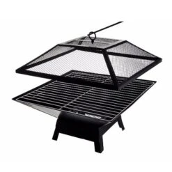 Square Small Fire Pit BBQ Party Portable Fire Pit -House Furnish World GUEST 4a18df9f 9394 4bb9 8d2a 6bcc3ca76293