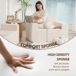 Sofa In A Box Polyester Sofa Couch With Pillow, Bean Bag Chairs For Adults Stuffed High-Density Polyester, Large Bean Bag Sofa -House Furnish World GUEST 4a457e2d 934d 44dd 8c65 1ca796893101