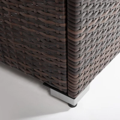 44" Propane Gas Fire Pit Table, 50000 BTU Rectangular Fire Pit, Tile Tabletop With Beautiful Wicker Base For Outside Patio Deck Garden Courtyard-Brown 11 44" Propane Gas Fire Pit Table, 50000 BTU Rectangular Fire Pit, Tile Tabletop With Beautiful Wicker Base For Outside Patio Deck Garden Courtyard-Brown - Image 11