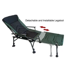Camping Lounge Chair With Detachable Footrest, Portable Folding Camping Chair With Adjustable Backrest For Outdoor Camping Fishing, Green+black -House Furnish World GUEST 4cc33332 0f91 438e a4c4 06e054f6c873