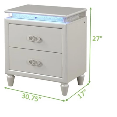 LED Night Stand Made With Wood In Milky White 3 LED Night Stand Made With Wood In Milky White - Image 3