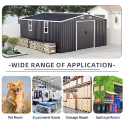10*12ft 0.25mm Color Steel Plate, Surface Protective Film,Two Daylight Windows, Two Colors Can Be Freely Selected Storage Sheds -House Furnish World GUEST 4d1ff479 1835 44e7 a503 dfd5126cc8e3