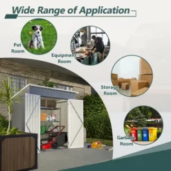6'x4' Outdoor Metal Storage Shed For Garden Tools Lockable Door With Floor Frame -House Furnish World GUEST 4da67cfb 294e 4b8c abf8 b1f402f31db6