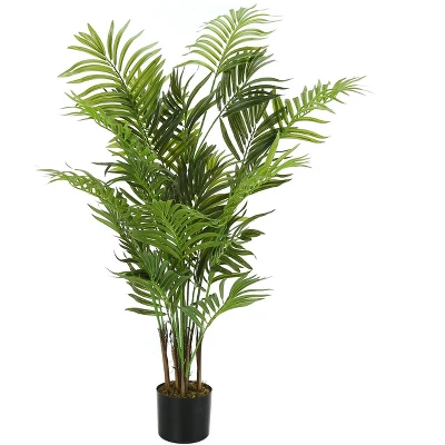 Artificial Plant, 47" Tall, Areca Palm Tree, Indoor, Faux, Fake, Floor, Greenery, Potted, Real Touch, Decorative, Green Leaves, Black Pot 2 Artificial Plant, 47" Tall, Areca Palm Tree, Indoor, Faux, Fake, Floor, Greenery, Potted, Real Touch, Decorative, Green Leaves, Black Pot - Image 2