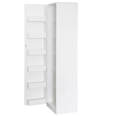 Kitchen Pantry Cabinet, White Freestanding Buffet Cupboards Sideboard With Doors & Shelves, For Kitchen, Living Room And Dinning Room 4 Kitchen Pantry Cabinet, White Freestanding Buffet Cupboards Sideboard With Doors & Shelves, For Kitchen, Living Room And Dinning Room - Image 4