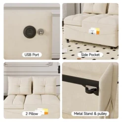 Foldable Sofa Bed In 3 Lengths, Modern Sofa Sofa Sofa Polyester Polyesterll-out Bed, Loveseat Sofa Adjustable Back And With USB Port And Phone Stand 13 Foldable Sofa Bed In 3 Lengths, Modern Sofa Sofa Sofa Polyester Polyesterll-out Bed, Loveseat Sofa Adjustable Back And With USB Port And Phone Stand -House Furnish World GUEST 4fc61f1c 0634 436b b161 1beeb0ca92a6