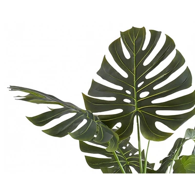 Artificial Plant, 55" Tall, Monstera Tree, Indoor, Faux, Fake, Floor, Greenery, Potted, Real Touch, Decorative, Green Leaves, Black Pot 3 Artificial Plant, 55" Tall, Monstera Tree, Indoor, Faux, Fake, Floor, Greenery, Potted, Real Touch, Decorative, Green Leaves, Black Pot - Image 3