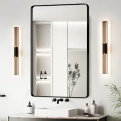 24x36 Inch Black Aluminium Frame Bathroom Mirror -House Furnish World GUEST 509f57f4 aa5f 457b 9f10 bfb7f7ddb7db