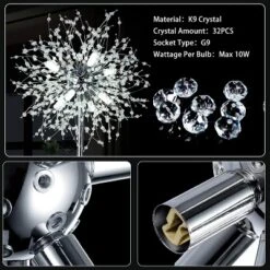 Crystal Floor Lamp For Bedroom, Floor Lamp For Living Room,Standing Lamp,Modern Floor Lamp For Room Decor, 32 Firework Crystal Harnesses Included -House Furnish World GUEST 5118970d 48ec 4567 87d8 d3c4c3611240