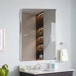 40x36 Inch Brushed Nickel Aluminium Frame Bathroom Mirror -House Furnish World GUEST 5124bd6c b1ad 43c4 a94d 015cc518f3df