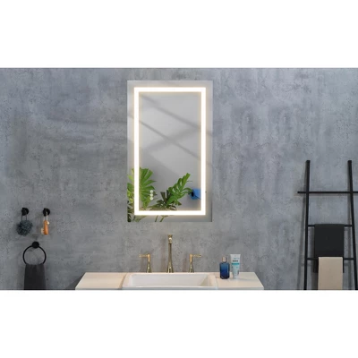 LED Bathroom Mirror 40inx 28inwith Front And Backlight, Large Dimmable Wall Mirrors With Anti-Fog, Memory, 3 Colors, LED Vanity Mirror 8 LED Bathroom Mirror 40inx 28inwith Front And Backlight, Large Dimmable Wall Mirrors With Anti-Fog, Memory, 3 Colors, LED Vanity Mirror - Image 8