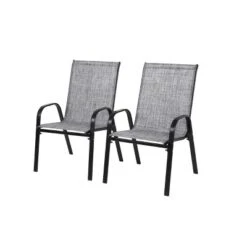 2 Piece Patio Chairs,Outdoor Camping Chairs With Breathable Textilene Fabric,Set Of 2 Chairs With Armrest High Backrest For Garden,Space Saving( Grey) 18 2 Piece Patio Chairs,Outdoor Camping Chairs With Breathable Textilene Fabric,Set Of 2 Chairs With Armrest High Backrest For Garden,Space Saving( Grey) -House Furnish World GUEST 5793db2b ed0c 47d8 8417 fac193432c6d