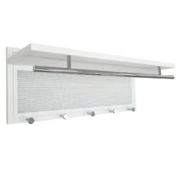 Esyspot Metal Powder Coating Hook Wall Mounted With Shelf In White -House Furnish World GUEST 59b5cad4 42bd 43c3 8fb9 7b5bb384cb2c