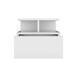 Floating Nightstand 12"H, Wall Mounted With Single Drawer And 2-Tier Shelf, White -House Furnish World GUEST 5b3a3b92 e294 4a76 b505 819555112d6f