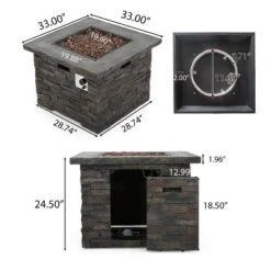 35" SQUARE MGO FIRE PIT - 40000 BTU. -House Furnish World GUEST 5cf1d4c4 bed6 48f6 8501 b62da9869177