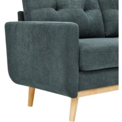 67.7" Wide Mid-Century Modern Polyester Tufted Loveseat Sofa With Wooden Legs -House Furnish World GUEST 5d9557e4 3b01 4d35 90a3 ca63539e03b3