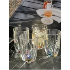 Rainbow Diamond Acrylic Glasses Drinking Set Of 4 Hi Ball (17oz), Plastic Drinking Glasses, BPA Free, Drinkware Set, Drinking Water Glasses -House Furnish World GUEST 5da0bd19 bc6c 4ad9 99ad 2b3ca697bd6a
