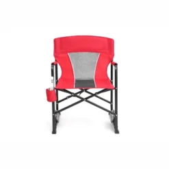 Outdoor Freestyle Rocker Camping Chair Portable Folding Rocking Chair With Solid, Durable Armrests, Drink Holder & Comfortable Backrest -Red -House Furnish World GUEST 5de5e91e 40d4 484e a492 5edc26c7da41