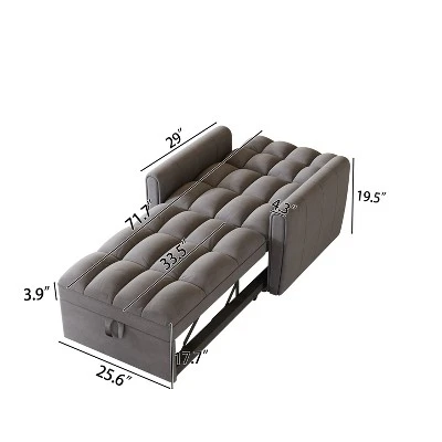 38.2inch Foldable Large-size Sofa Bed, Modern Polyester Single Sofa, Sofa Bed With Adjustable Backrest, 3 Positions And Pillows, Suitable 10 38.2inch Foldable Large-size Sofa Bed, Modern Polyester Single Sofa, Sofa Bed With Adjustable Backrest, 3 Positions And Pillows, Suitable - Image 10