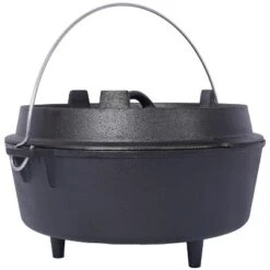 Pre-Seasoned Cast Iron Dutch Oven With Skillet Lid, Outdoor Camping Deep Pot For Camping Fireplace Cooking BBQ Baking Campfire, Leg Base,6 Quart -House Furnish World GUEST 5f29c78a a913 48a4 87ab d7482eea3d8f