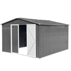 Metal Garden Sheds 12ftx10ft Outdoor Storage Sheds Grey -House Furnish World GUEST 607da45c 6c35 499d 8572 ec93ab6ac2bf