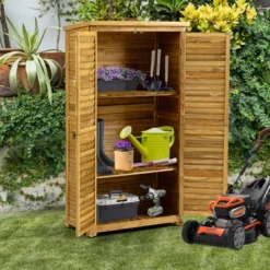 Outdoor Storage Cabinet,Garden Shed,Pool Storage Shed With Lockable Door, Waterproof Roof And 2 Removable Shelves, Storage Shed For Patio And Lawn -House Furnish World GUEST 61064d3b 4279 4e98 b5f5 82570e5f3b89