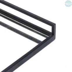 Handcrafted Glass With Metal Frame Serving Tray - 20x20x3 Inches | Rustic & Elegant Design For Entertaining-Set Of 2 -House Furnish World GUEST 612658a6 725b 48f7 bb08 b7e4aba2ef5f