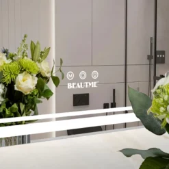 60x40 Inch Oversized LED Bathroom Mirror Wall Mounted Mirror With 3 Color Modes Aluminum Frame Large Wall Mirror For Bathroom -House Furnish World GUEST 61511092 87d4 4f26 8f89 ac3071e443f8