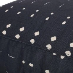 Dalm Fabric Square Pouf, Dark Blue And White -House Furnish World GUEST 6183e230 ee67 423f 911b ea8485e70b39