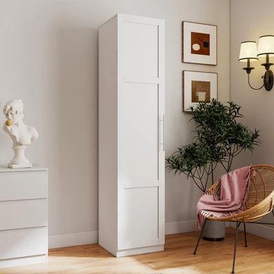 Kitchen Pantry Cabinet, White Freestanding Buffet Cupboards Sideboard With Doors & Shelves, For Kitchen, Living Room And Dinning Room 2 Kitchen Pantry Cabinet, White Freestanding Buffet Cupboards Sideboard With Doors & Shelves, For Kitchen, Living Room And Dinning Room - Image 2