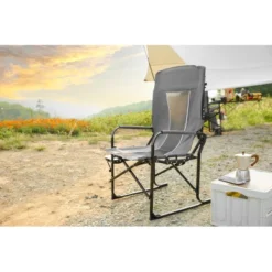 Camping Directors Chair, Heavy Duty,Oversized Portable Folding Chair With Side Table, Pocket For Beach, Fishing,Trip,Picnic,Lawn Grey -House Furnish World GUEST 64487fd7 3998 4a35 a100 bd133ba9f9bf