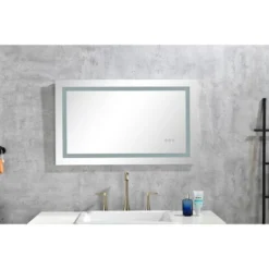LED Bathroom Mirror 40inx 28inwith Front And Backlight, Large Dimmable Wall Mirrors With Anti-Fog, Memory, 3 Colors, LED Vanity Mirror 17 LED Bathroom Mirror 40inx 28inwith Front And Backlight, Large Dimmable Wall Mirrors With Anti-Fog, Memory, 3 Colors, LED Vanity Mirror -House Furnish World GUEST 647638e9 40d3 4b57 939e 73dc05e5ab86