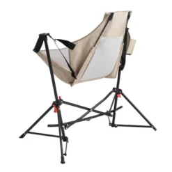 Camping Chair, Folding Portable Rocking Chair,Adjustable Back Swinging Chair With Pillow Cup Holder,Recliner With Carry Bag For Outdoor Travel , KHAKI -House Furnish World GUEST 652f6647 1be9 440d 9078 239a7dcfeb6b