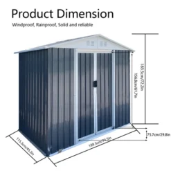 Outdoor Storage Sheds 6FTx4FT Apex Roof Grey -House Furnish World GUEST 654e4be5 ee12 46eb 93a5 44611a5d39a7