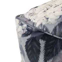 Hazel Large Square Pouf, Flower Print On Gray -House Furnish World GUEST 667275a0 833e 4779 8949 fdb10679629b