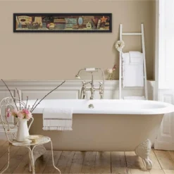 "Country Bath Shelf" By Pam Britton, Printed Wall Art, Ready To Hang Framed Poster, Black Frame -House Furnish World GUEST 66825fbd c675 436f 955d 0ea48ef09927