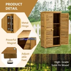Outdoor Storage Cabinet,Garden Shed,Pool Storage Shed With Lockable Door, Waterproof Roof And 2 Removable Shelves, Storage Shed For Patio And Lawn -House Furnish World GUEST 67437f92 ad3b 4b49 aff9 7154d64fc6c7