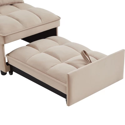 4 In1 Multifunction Single Sofa Bed With Storage Pockets,Tufted Single Polyesterll-out Sofa Bed With Adjustable Backrest And Pillows 7 4 In1 Multifunction Single Sofa Bed With Storage Pockets,Tufted Single Polyesterll-out Sofa Bed With Adjustable Backrest And Pillows - Image 7
