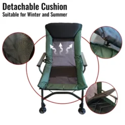 Camping Lounge Chair, Portable Folding Reclining Camping Chair With Adjustable Backrest For Indoor And Outdoor Camping Hiking Fishing,Green+black -House Furnish World GUEST 67a38853 7c74 496e 8720 b0a031ae622c