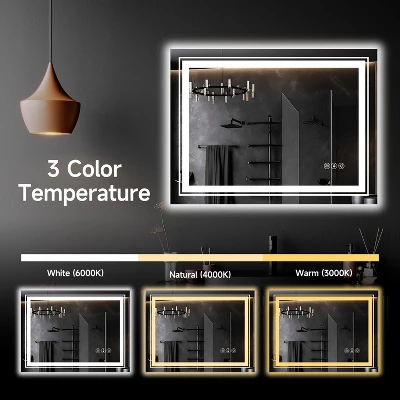 40x24 Inch Frameless LED Bathroom Mirror,Smart Mirror 1 40x24 Inch Frameless LED Bathroom Mirror,Smart Mirror