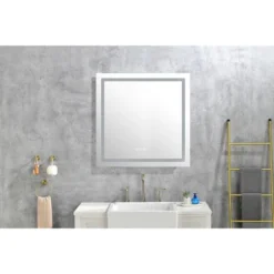 36inx 36inLED Bathroom Mirror With Front And Backlight, Wall Mounted Vanity Mirror, Anti-Fog, Memory, 3 Colors, Stepless Dimmable -House Furnish World GUEST 6942857d 90fc 4aa0 95ea c52bb8864023