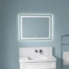 36 X 28 Inch LED Bathroom Mirror With Front And Backlight,Wall Mounted Vanity Mirror With Aluminum Frame,Anti-Fog, Memory, 3 Colors, Stepless Dimmable