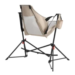 Camping Chair, Folding Portable Rocking Chair,Adjustable Back Swinging Chair With Pillow Cup Holder,Recliner With Carry Bag For Outdoor Travel , KHAKI -House Furnish World GUEST 694a897a 02a6 4c8c b517 2ae48b3668da