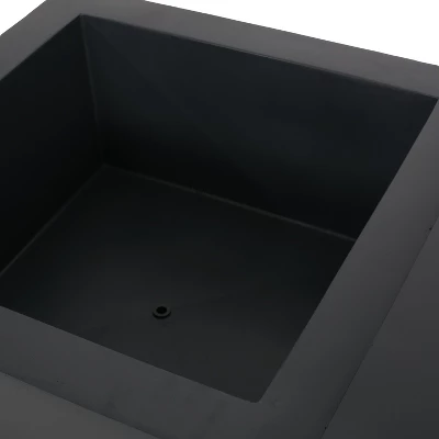 Outdoor 50,000 BTU Lightweight Concrete Rectangular Fire Pit Table With Storage, Dark Gray And Natural Brown (Tank Cover Not Included) 15 Outdoor 50,000 BTU Lightweight Concrete Rectangular Fire Pit Table With Storage, Dark Gray And Natural Brown (Tank Cover Not Included) - Image 15