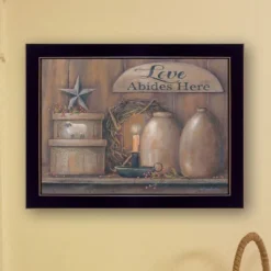 "Love Abides Here Shelf" By Pam Britton, Ready To Hang Framed Print, Black Frame -House Furnish World GUEST 6afe5dc2 3a59 4e83 a5ec 599a401918db