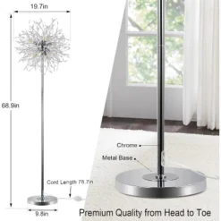 Crystal Floor Lamp For Bedroom, Floor Lamp For Living Room,Standing Lamp,Modern Floor Lamp For Room Decor, 32 Firework Crystal Harnesses Included -House Furnish World GUEST 6bb62d25 6bf6 4c9d b0db 7868374d648e