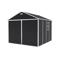 8*8ft Resin Storage Shed, High Quality Pp Material, Strong Structure, Waterproof, Rust And UV Proof, Large Storage Space,12mm Thick Pp Board,Dark Gray -House Furnish World GUEST 6c9e9978 389a 4824 96a5 41d6b0e20aec