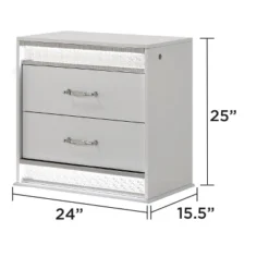 Glam Modern Style 2-Drawer Night Stand Made With Wood In White Same AsG150108644 (NJ Inventory)