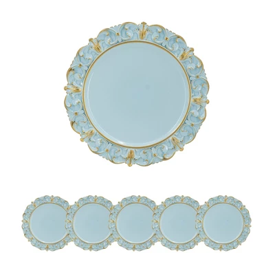 6 Pack Plastic Charger Plate, D14in 1 6 Pack Plastic Charger Plate, D14in